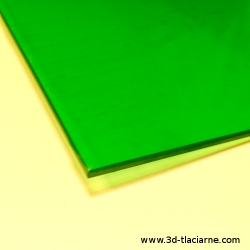 Sklenená platňa 220x240 mm, 3 mm, zelená fólia