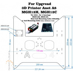 Platňa pod hotbed pre Anet A8 A6 V2