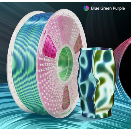 PLA+ Silk TriColor SUNLU - Blue Green Purple 1.75 mm 1 kg