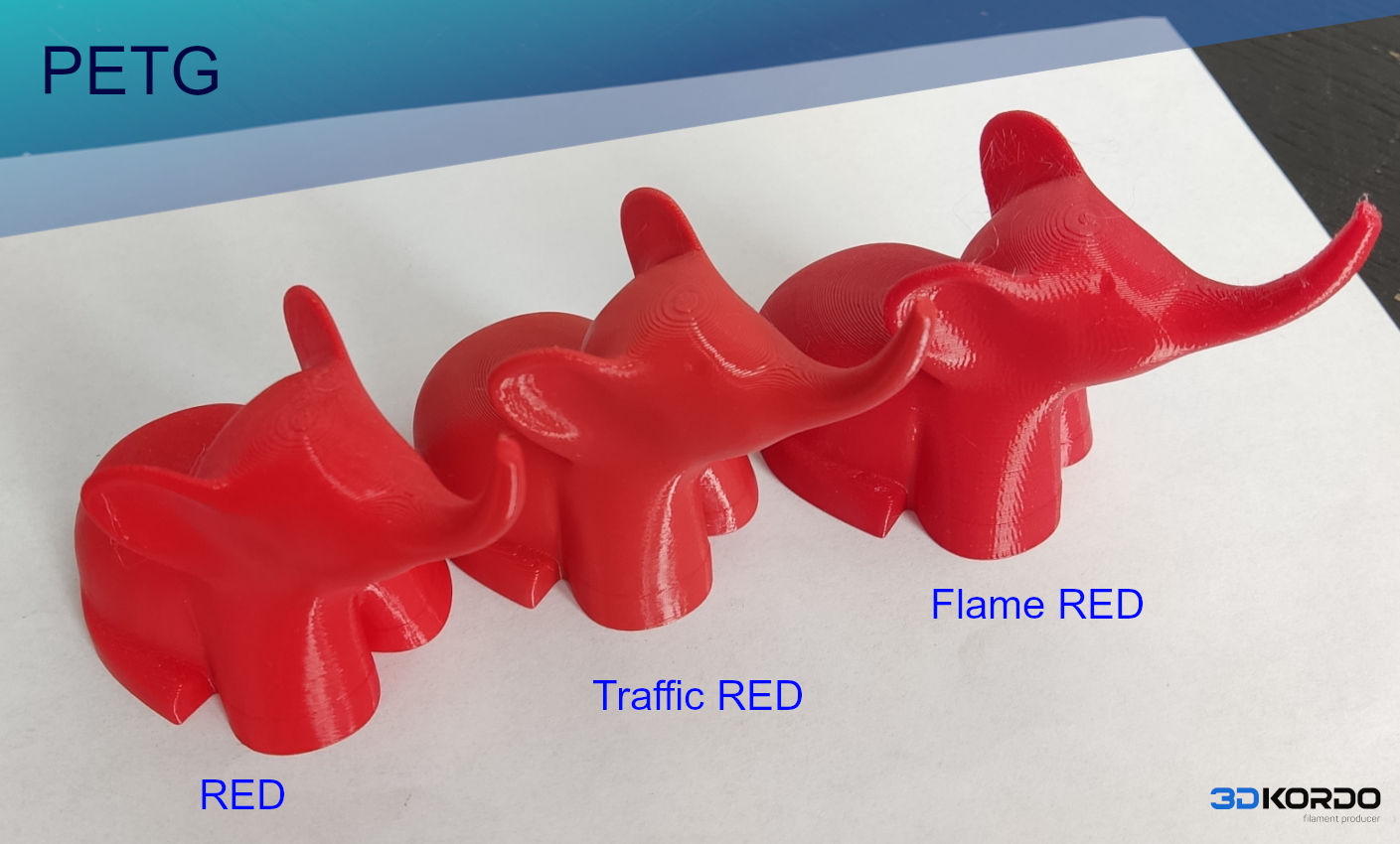 varianty PETG Red 3d-kordo filament