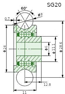 SG20 RZ rez ložiskom